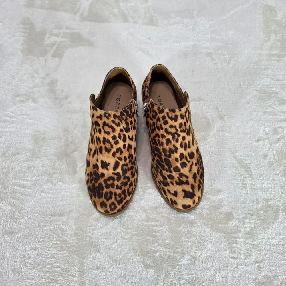 Torrid Size 7W Cheetah Ankle Bootie Tan/Black Animal Print Side Zipper 14508921 - Picture 2 of 6